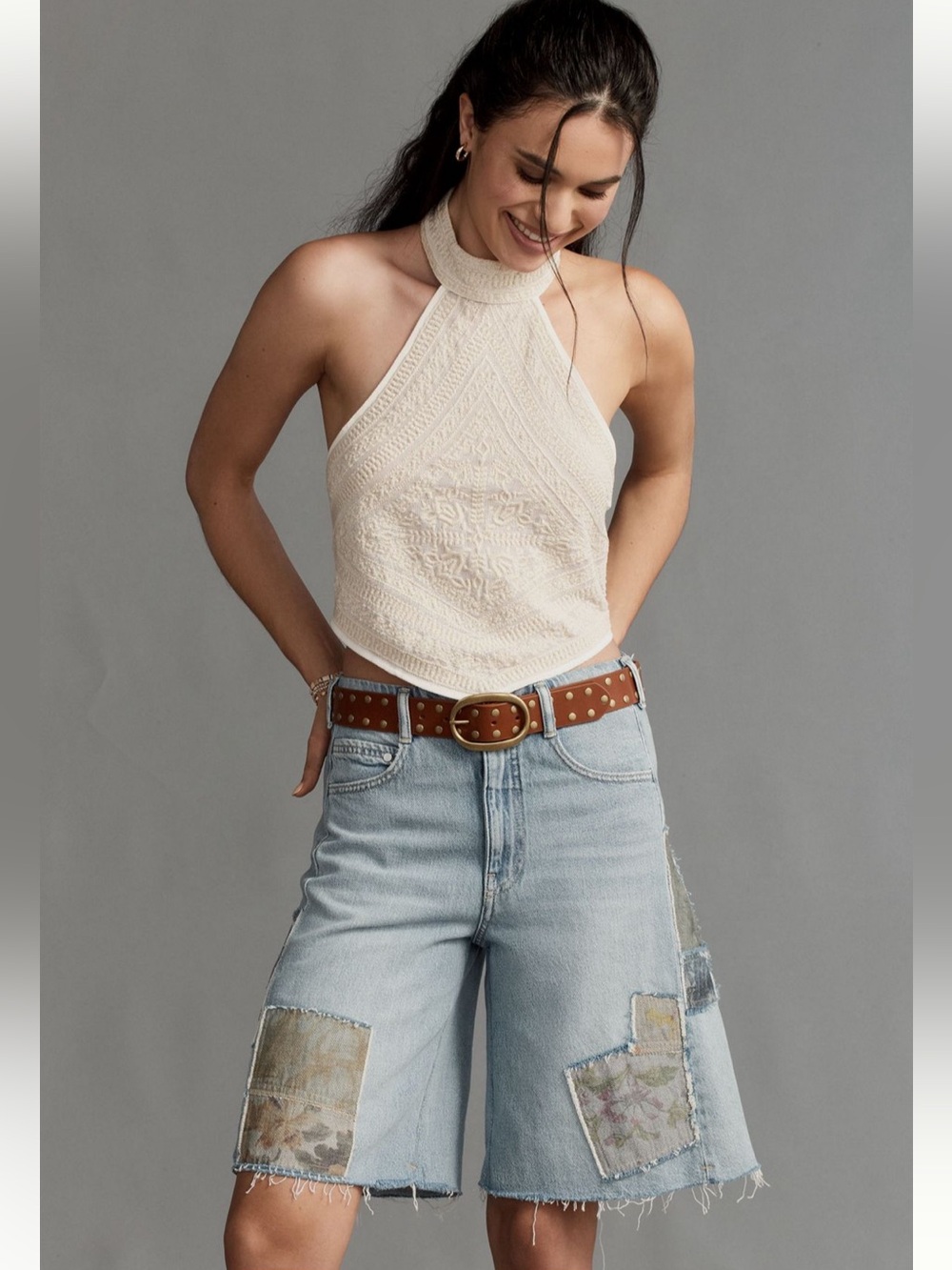 Anthropologie x Pilcro Adi Cut-offs patchwork denim shorts size 27 - Picture 1 of 13